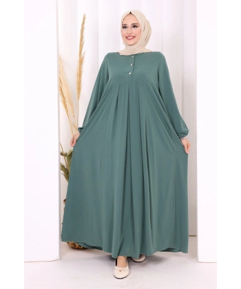 Düğme Detaylı Elbise 6028 Mint