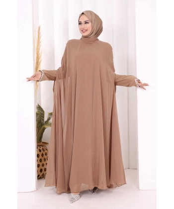 Elbise Abaya Takım 3921 Vizon