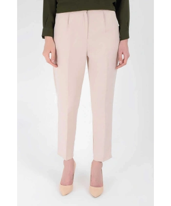 Fermuarlı Cep Detaylı Kalem Pantolon 0201 Taş