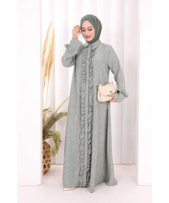 Fırfır Detaylı Elbise 6066 Mint