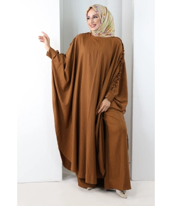 Fırfırlı Yarasakol Takım 8706 Kahverengi