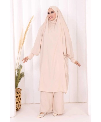 Hac Umre Sufleli Tunik Pantolon Takım 8004 Taş