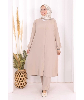 Hac Umre Tunik Pantolon Takım 8006 Vizon