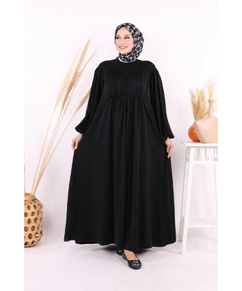 Kalp Robalı Elbise 6016 Siyah