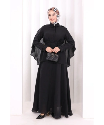 Kloş Etek Tunik Takım 8028 Siyah