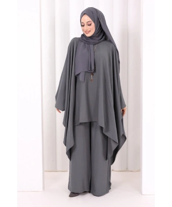Kolyeli Tunik Pantolon Takım 8026 Antrasit