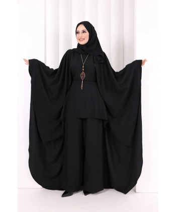 Kolyeli Tunik Pantolon Takım 8026 Siyah