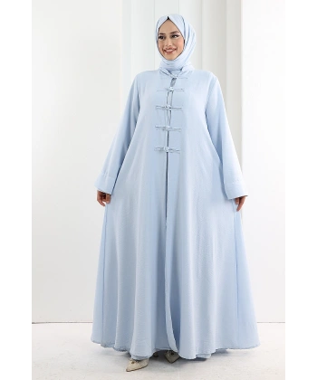 Önden Bağlamalı Tunik Üçlü Takım 7080 Bebe Mavisi