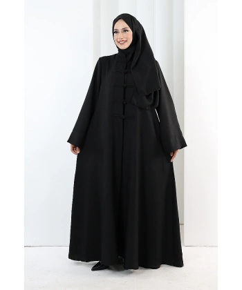 Önden Bağlamalı Tunik Üçlü Takım 7080 Siyah