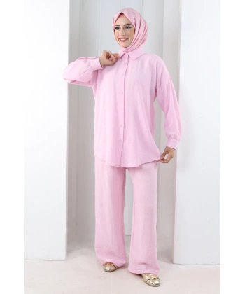 Pantolon Gömlek Takım 8708 Pembe