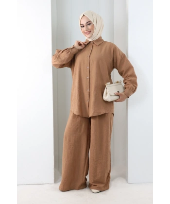 Pantolon Gömlek Takım 8708 Taba