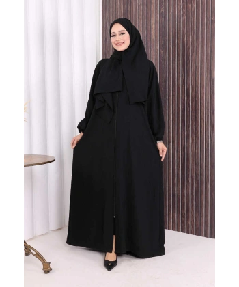 Şallı Namaz Elbisesi 3857 Siyah