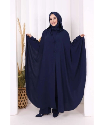 Tunik, Pantolon ve Abaya Üçlü Takım 8663 Lacivert