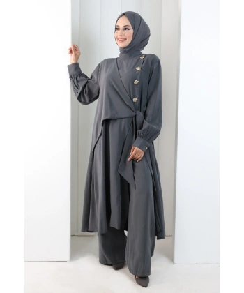 Yandan Bağlamalı İkili Takım 8019 Füme