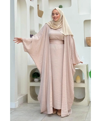 Yarasakol Abayalı Elbise Takım 8497 Taş