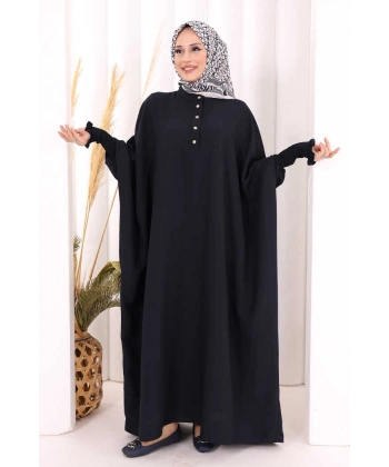 Yarasakollu Elbise 6077 Lacivert