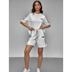 Beyaz Nf Oversize Unisex Şortlu Takım