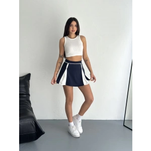 Lacivert Çift Renk Modal Şort Etek