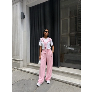 Pembe Polo Fularlı İkili Takım
