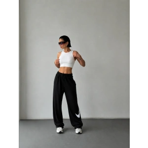 Siyah Nk Stoperli Oversize Unisex Eşofman