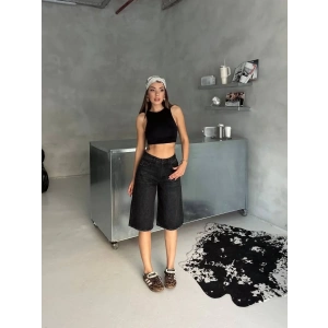 Siyah Street One Baggy Kot Şort