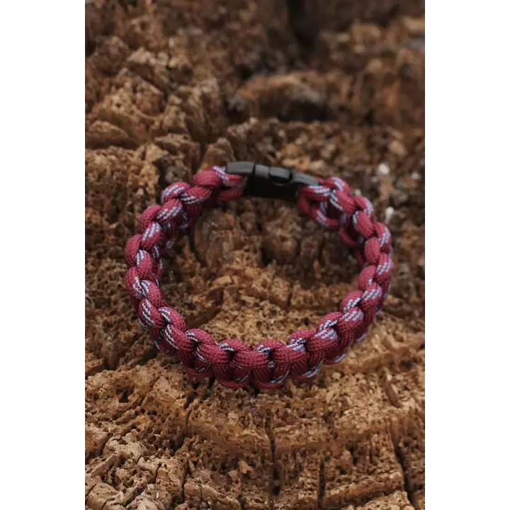 Bordo Mavi Paracord Bileklik