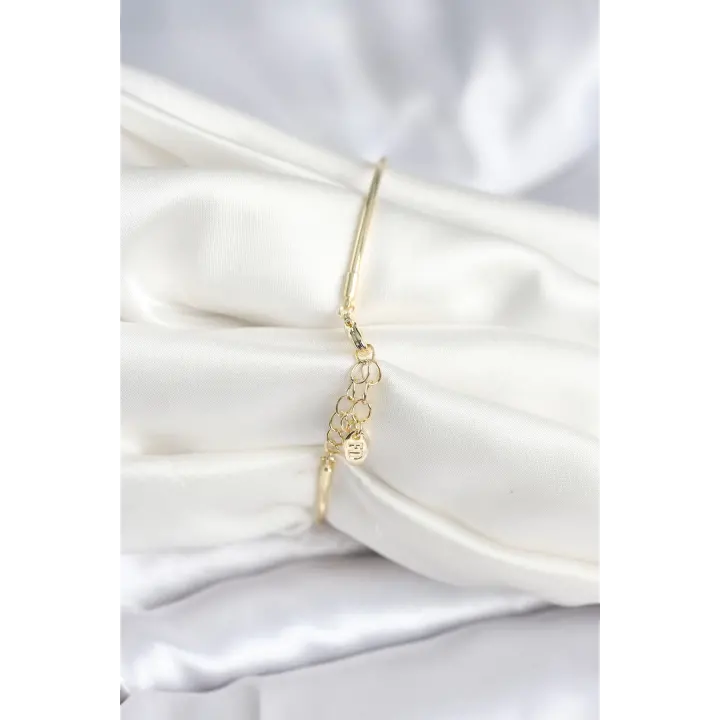 Kelebek Figürlü Zirkon Taşlı Gold Renk Pirinç Kadın Bileklik