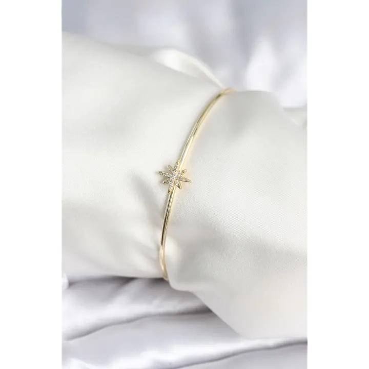 Kutup Yıldızı Figür Pirinç Gold Renk Kadın Bileklik