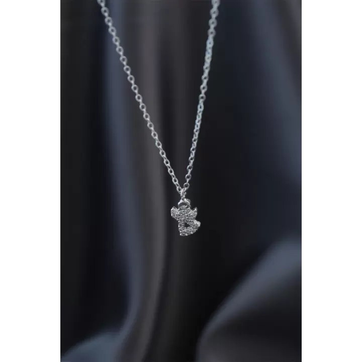 Minimal Melek Silver Renk Zirkon Taşlı Kadın Kolye
