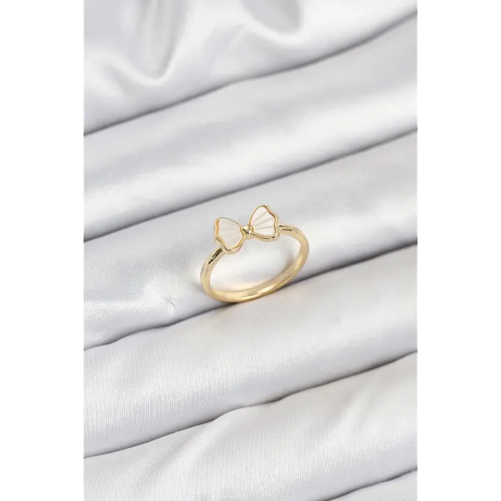 Pirinç Gold Renk Fiyonk Model Kadın Yüzük