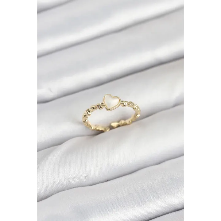 Pirinç Gold Renk Kalpli Model Kadın Yüzük
