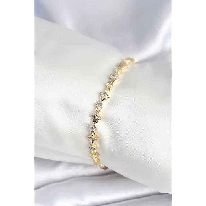 Pirinç Gold Renk Yelpaze Model Kadın Bileklik