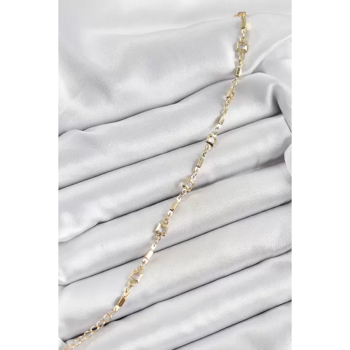 Pirinç Gold Renk Zirkon Taşlı Kadın Bileklik