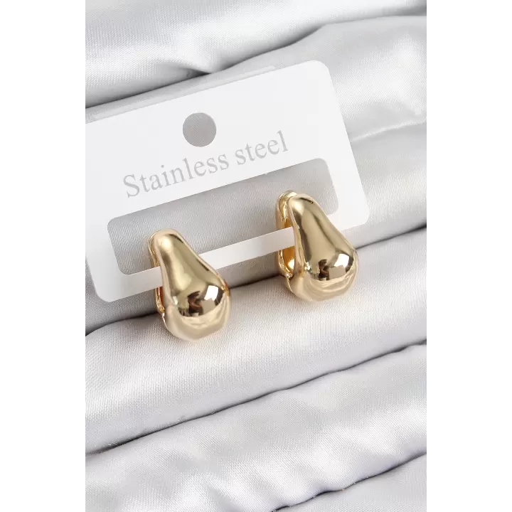 Pirinç Halka Model Gold Renk Kadın Küpe