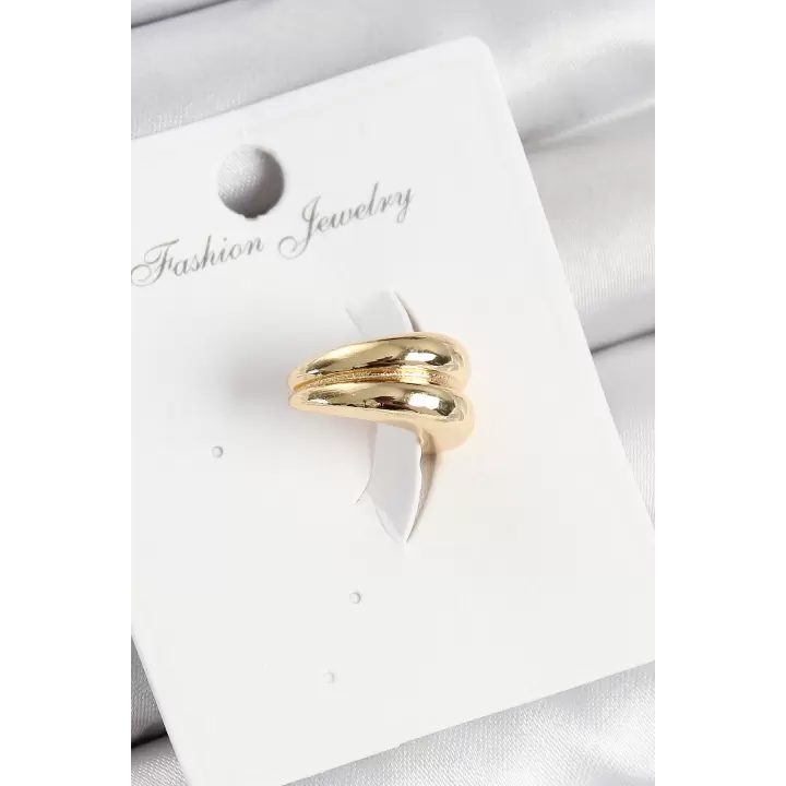 Pirinç Halka Model Gold Renk Sağ Kıkırdak Küpe