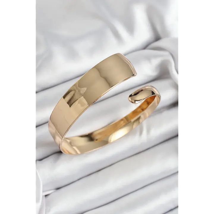 Pirinç Manşet Model Gold Renk Kadın Pazu Bileklik
