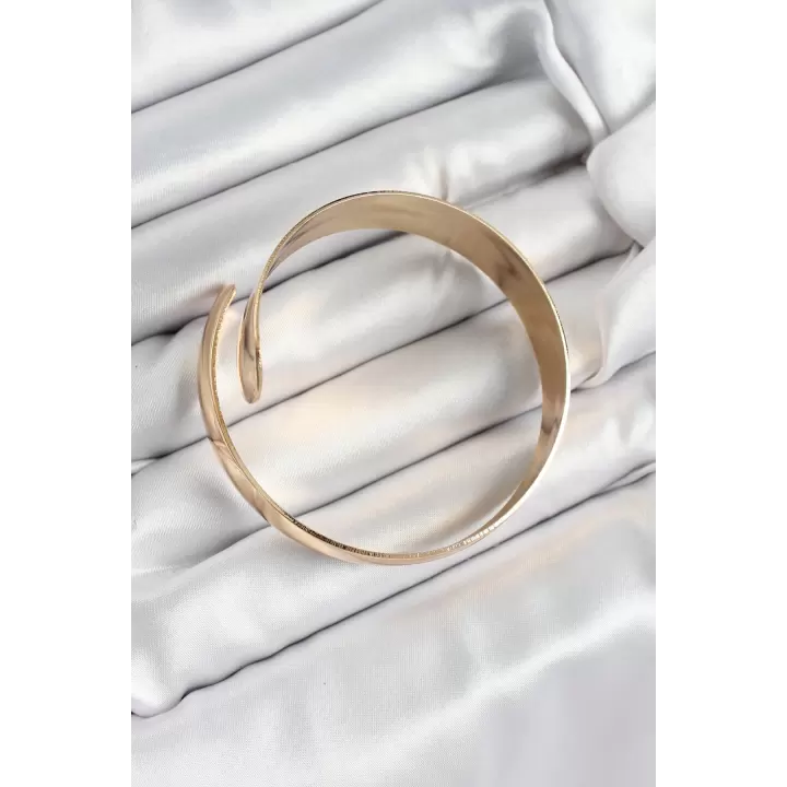 Pirinç Manşet Model Gold Renk Kadın Pazu Bileklik