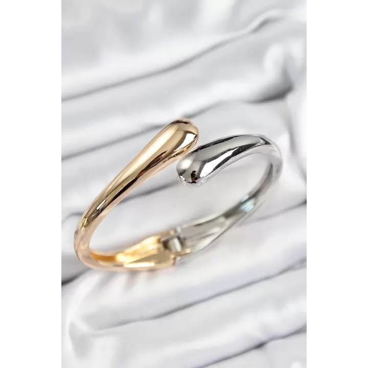 Pirinç Sarmal Model Gümüş Ve Gold Renk Kadın Kelepçe