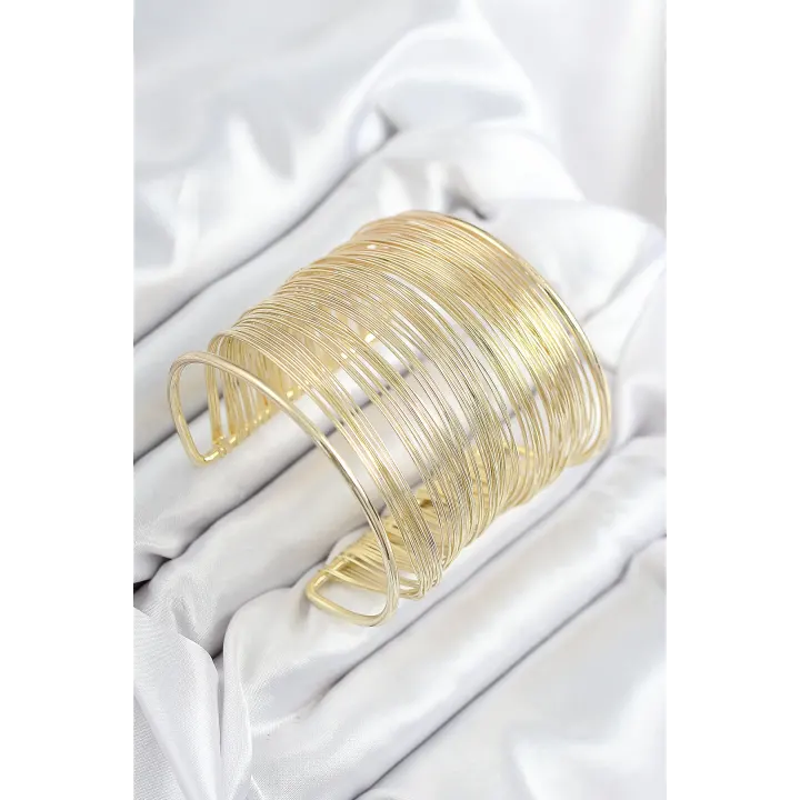 Pirinç Tel Sarma Model Gold Renk Kadın Bileklilk