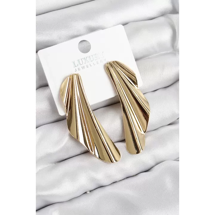 Pirinç Tül Model Gold Renk Kadın Küpe
