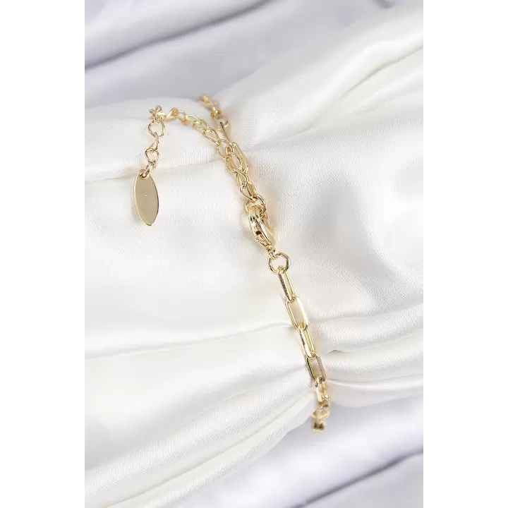 Pirinç Zirkon Taşlı Arı Model Gold Renk Kadın Bileklik