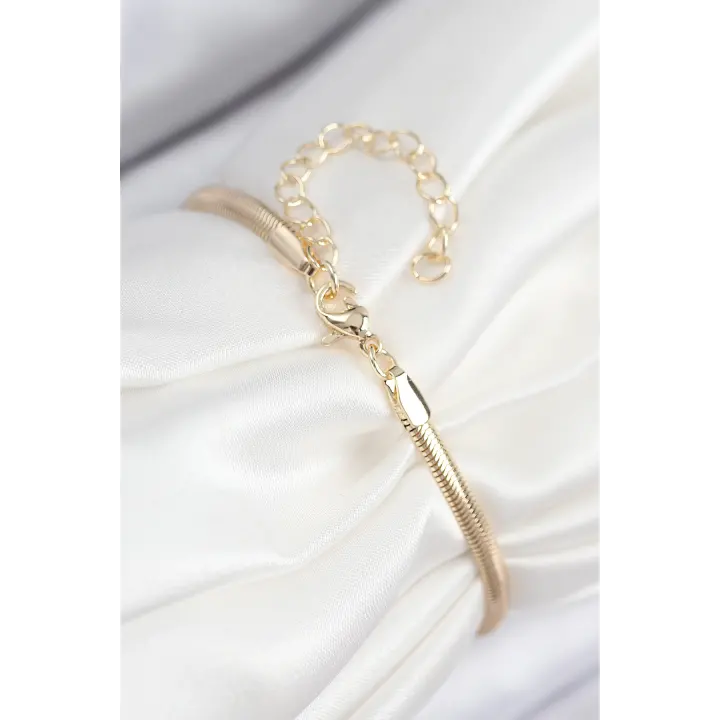 Pirinç Zirkon Taşlı Yıldız Model Gold Renk Kadın Bileklik