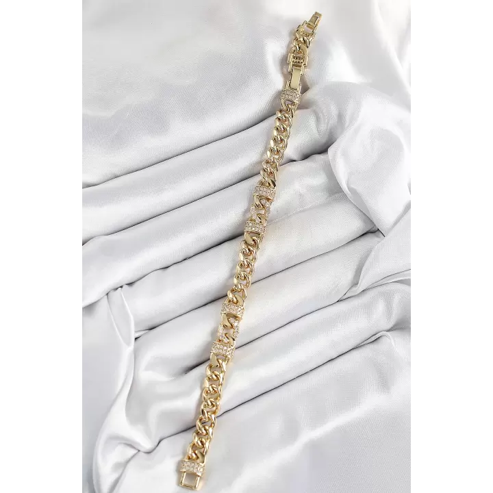 Xuping Pirinç Klasik Zincir Model Gold Renk Kadın Bileklik
