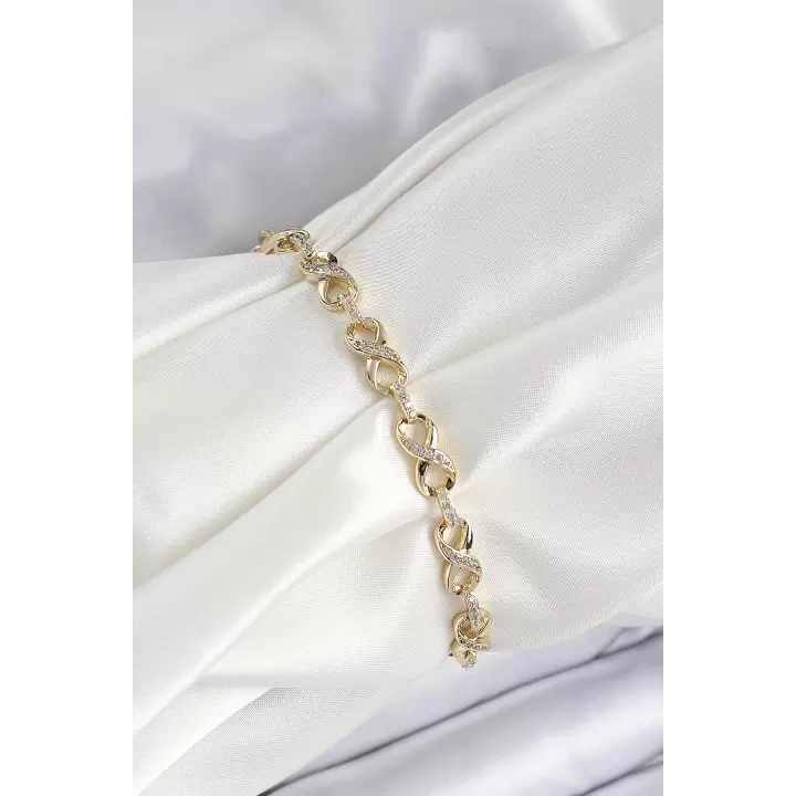 Xuping Pirinç Sonsuzluk Model Gold Renk Kadın Bileklik