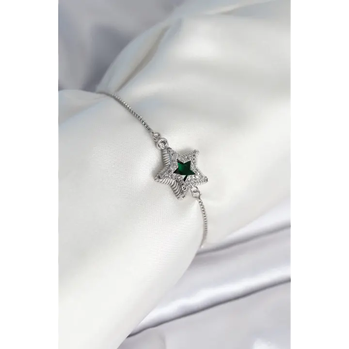 Yıldız Model Asansörlü Gümüş Renk Kadın Bileklik