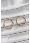 316 Çelik Gold Renk 22mm Kadın Halka Model Kadın Küpe