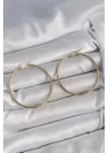 316 Çelik Gold Renk 43 mm Halka Model Kadın Küpe