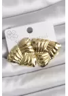 316 Çelik Gold Renk İşlemeli Üçgen Model Kadın Küpe