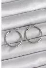 316 Çelik Gümüş Renk 22 mm Halka Model Kadın Küpe