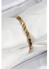 316L Çelik Arpa Model Gold Renk Kadın Bilekik